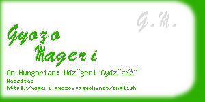 gyozo mageri business card